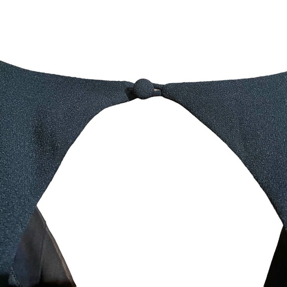 VTG Carole Little Black Halter Midi Sheath Dress Sheer Cowl Neck Date Formal - Picture 7 of 12